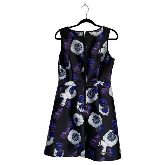 J CREW Violet Poppy A Line Brocade Dress Size 8 E4196 Party Cocktail Floral - Picture 3 of 8